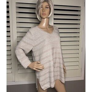 EIGHT EIGHT EIGHT Large sweater womens Boutique Cream Tan Chunky Knit LG Beige